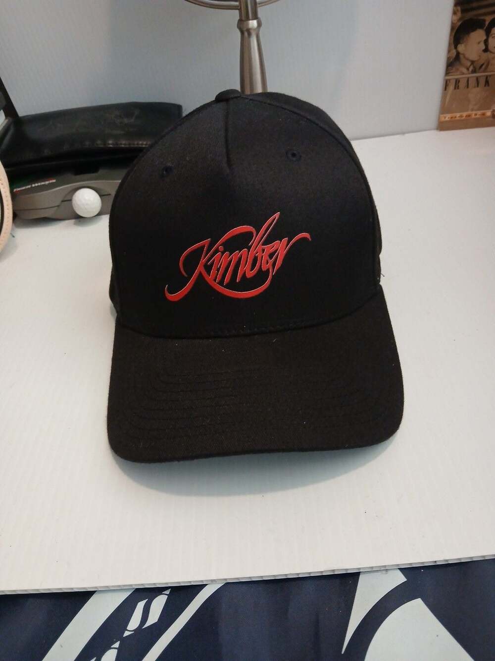 Flexfit Kimber Hat Size L-XL Black Red Logo Baseball Cap